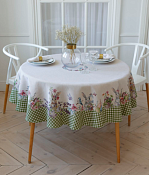 "Принцесса" Скатерть круглая d-160см, цв.зеленый