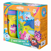 Набор "Смешарики": ланч-бокс 0,98л и бутылка 0,4л