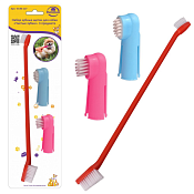 Набор зубных щеток для собак "Чистые зубки" 3пр. 21,5см