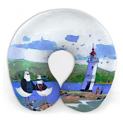 Подушка туристическая "Чайки у маяка" 33х35см