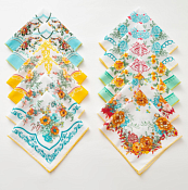 "Этель" Набор женских носовых платков "Цветочный узор" 12шт., 30х30см