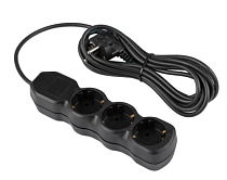 "ENGY" Удлинитель бытовой "Гранд" 3 гнезда, 5м, с/з, провод ПВС, цв.черный