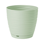 "Saffron" Горшок для цветов с поддоном 5,4л, цв.светло-зеленый