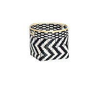 Корзина плетеная с ручками "Зигзаг" 30х30х25см, цв.черно-белый