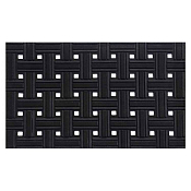 SHAHINTEX SH Коврик придверный флокированный, грязесборный"Клетка" 45х76см, цв.черный