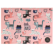 Альбом для рисования "Котики на розовом" А4, 12л