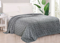 Плед Cleo Home "Magnolia" 180х200см, велсофт, цв.серый