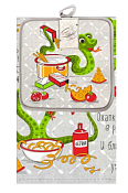 Комплект кухонный "Рецепты змеи" полотенце 39х60см, прихватка 18х18см