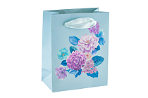 Пакет бумажный "Букет гортензия" 14х11х6см