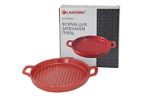 "Red&Black" Форма для запекания гриль 23х16,5х2,5см, круг, цв.красный, в п.у.