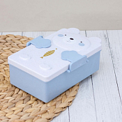 Ланч-бокс "Bear" 17,3х10,8х6,4см, цв.бело-голубой