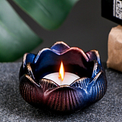 Подсвечник "Лотос" 5х8см, цв.синий космос