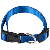 Ошейник с застежкой, размер M, 1,5х33-40см, цв.синий