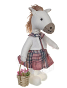 "СНОУ БУМ" Игрушка мягкая "Лошадка в платье" 13х12х30см