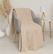 Плед "Елочка" 140х200см, бел-беж