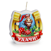 Свеча-подкова "Лошадь: Удачи!" 6см
