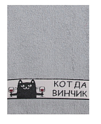 Полотенце кухонное "Кот Да Винчик" 30х60см, цв.светло-серый