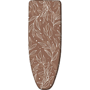 "НИКА" Чехол для гладильной доски "Листья" антипригарный с поролоном, цв.коричневый 130х55см