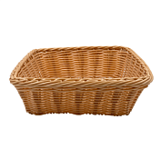 Корзина плетеная "Полиротанг" 24х24х7,5см, цв.бежевый