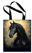 Сумка текстильная "Конь вороной" 35х42см