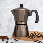 "TalleR" Elado" Кофеварка гейзерная 6 кружек, 300мл, цв.коричневый