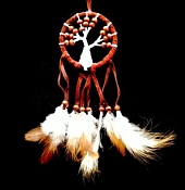 Ловец снов "Дерево Жизни" 20см, цв.оранжевый