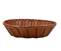 Корзина плетеная "Полиротанг" 24х20х6см, цв.светло-коричневый