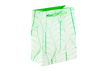Пакет бумажный "Зеленые листья" 23х18х10см