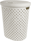 Корзина для белья "Rattan" 42л, 41,5х33х51см, цв.молочный туман