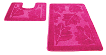 SHAHINTEX РР  Набор ковриков для ванной 60х100см; 60х50см розовый