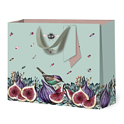 Пакет бумажный "Птичка и инжир" 36х32х12см