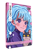 "MyArt" Скетчбук "Девочка с котиком" 12х18см