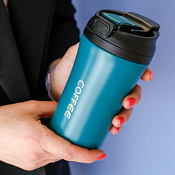 Термокружка "Hot coffee" 420мл, цв.голубой