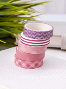 Набор декоративного скотча "Patterns" 5шт. 1смх2м, цв.розовый