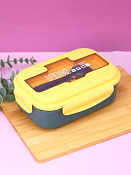 Ланч-бокс "Сolor classic" 1000мл со столовыми приборами, 21,5х4,8х8,3см, цв.желтый, синий