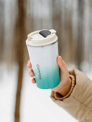 Термокружка "Сoffee gradient" с датчиком температуры 510мл, цв.голубой