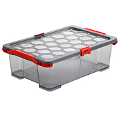 EVO TOTAL Контейнер для хранения с крышкой 30л, 59х39,5х18,5см, цв.сер./красн.