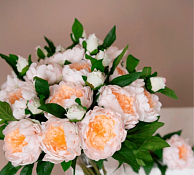 Цветок искусственный "Пион", h 62см, цв.персиковый