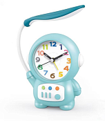 Часы-будильник "Cheerful cosmonaut" со светильником 14х11х5см, цв.голубой