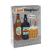 Пакет бумажный "С Днем Рождения!" 32х26х12см