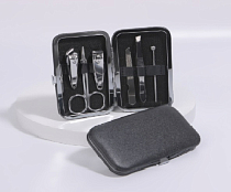 Маникюрный набор в футляре, 6пр, цв.черный