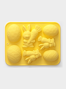 Форма для выпечки "Пасха", 7 ячеек, 18,5х14,5х2,5см, цв.желтый