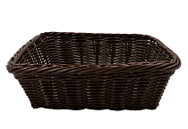 Корзина плетеная "Полиротанг" 24х24х7,5см, цв.коричневый