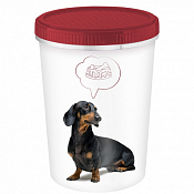 "LUCKY PET" Контейнер для корма и лакомств Собаки" 1,6л, 17,2х12,7х12,7см, цв.бордовый