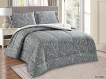 "Cleo"Notte Bianca" Комплект постельного белья с одеялом "Ветви" евро, 50х70см, сатин