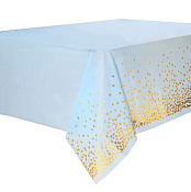 Скатерть "Золотой горох" 137х183см, цв.голубой