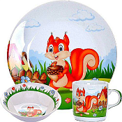 Набор посуды "Белочка" 3пр.