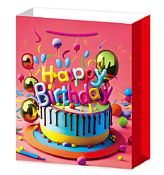 Пакет бумажный "Happy Birthday" 25х25х11см