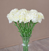 Цветок искусственный "Гвоздика", h 63см, цв.белый