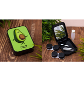 Контейнер для линз "Do you like avocado" 7,5х7,5х2,5см, цв.зеленый
